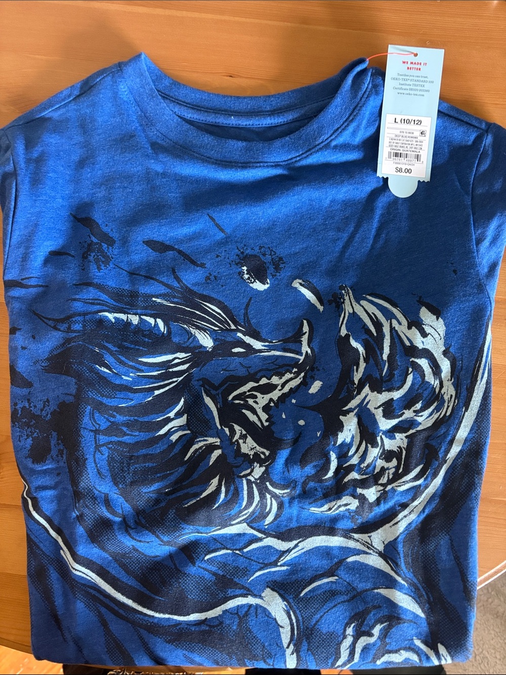 Cat & Jack Blue Dragon Long-Sleeve Tee